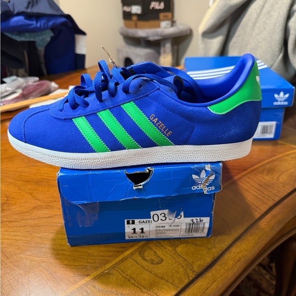 New with Damaged Box Adidas Gazelle Men\'s Size 11 Shoes Blue Green Athletic main image 10